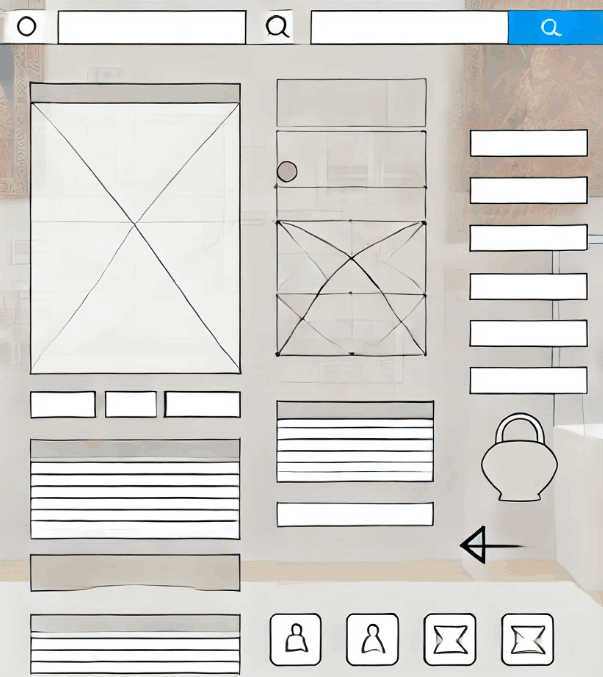 Different components in wireframe