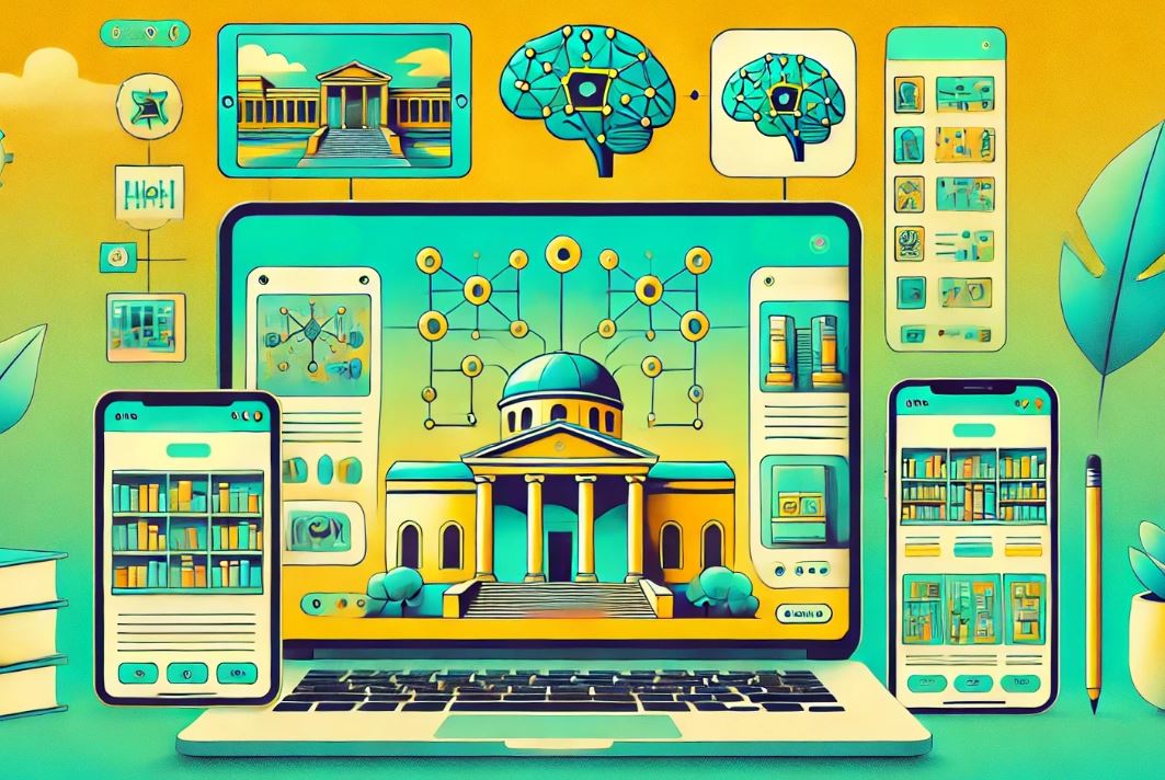 Desktop and mobile with different components representing art direction