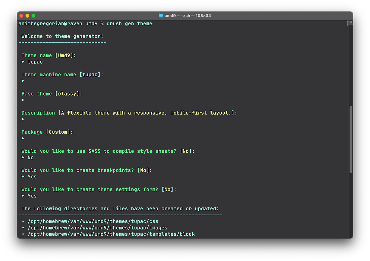 Drush Generate Theme